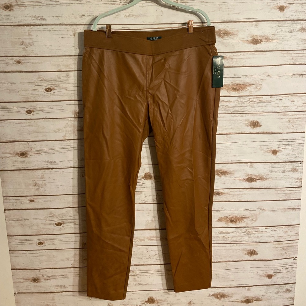 Brown Faux Leather Pants